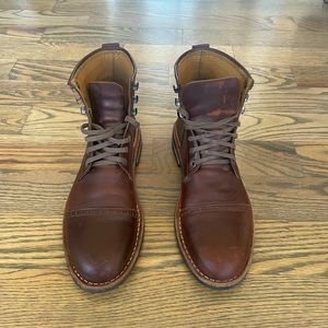 Men’s Chevalier Captoe Brown Chromexcel Boots, Size 44 Euro / 11 US